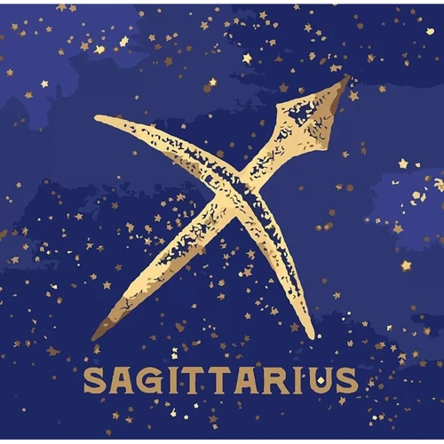 Картина за номерами Ідейка Знак зодіаку Стрілець з фарбою металік 50х50 см (KH9523)