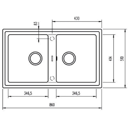 Кухонная мойка Teka STONE 90 B-TG 2B 115260010 черный металлик: Материал Гранит