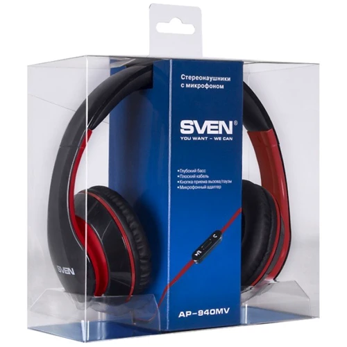 Наушники SVEN AP-940MV Black/Red: Чувствительность (дБ) 105