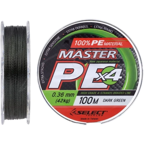 Шнур Select Master PE 100m (темн.-зел.) 0.36мм 42кг (1870.15.98)