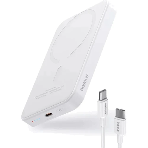 Зовнішній акумулятор Baseus Power Bank 5000mAh Magnetic Wireless 20W White (P10022107223-00): Ємність батареї, мАг 5000