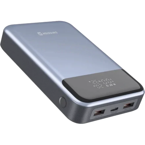 Внешний аккумулятор Swissten Power Bank 20000mAh For Laptop 100W Silver: Емкость батареи, мАч 20000