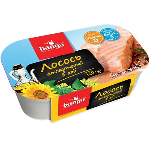 Лосось BANGA атлантический в масле 120 г (4751017402825)