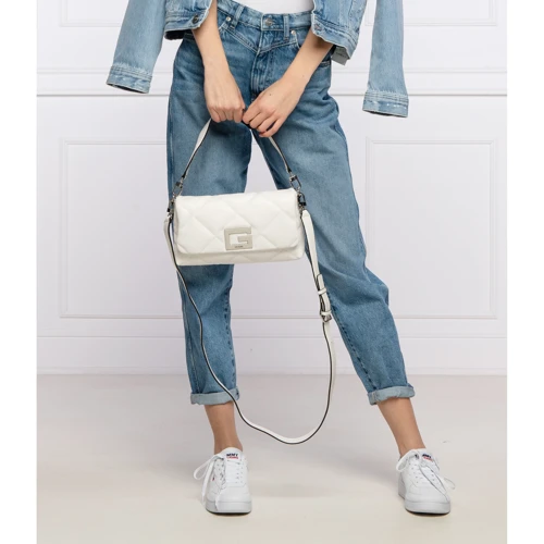 Женская сумка-сэтчел Guess Brightside Shoulder Bag белая (HWQW7580190-WHI): Тип ручки Со съемным ремнем, Со съемной ручкой, Плечевой ремень, Длинная ручка