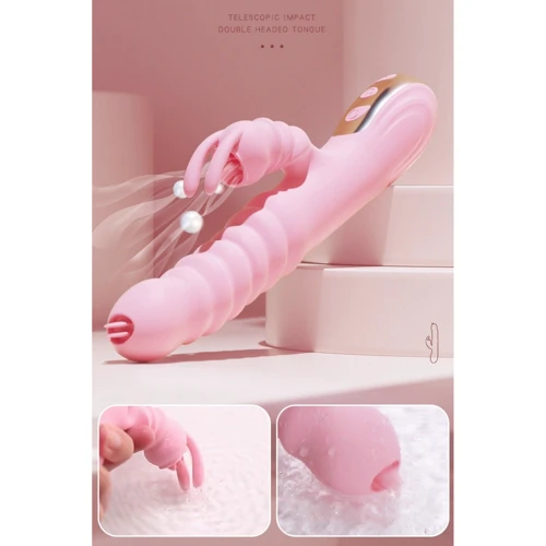 Вибратор с толчками и подогревом BOSS Series Hannah Pink