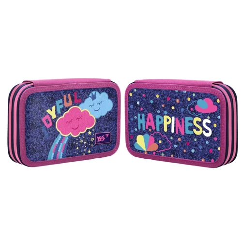 Пенал твердий YES подвійний HP-01 Happiness, синій (533087)