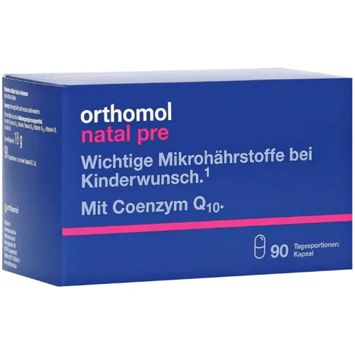 Orthomol Natal Pre Вітамінний комплекс для підготовки до зачаття дитини, під час вагітності та годування 90 капсул