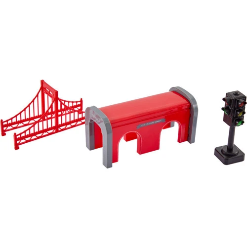 Игровой набор ZIPP Toys Городской экспресс электрическая железная дорога, 80 деталей, красный