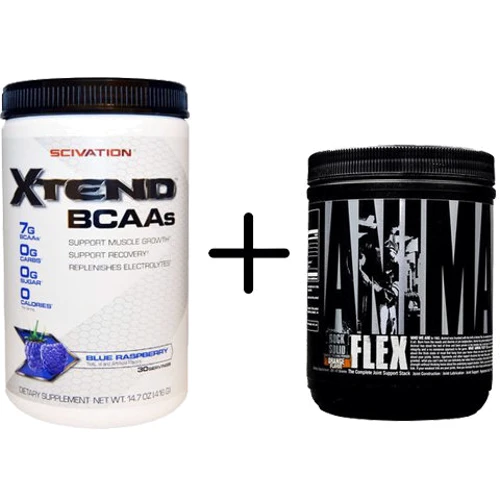 Амінокислота для спорту Scivation Xtend BCAAs 416 g /30 servings/ Blue Raspberry+Universal Nutrition Animal Flex Powder 89.04 g / Orange
