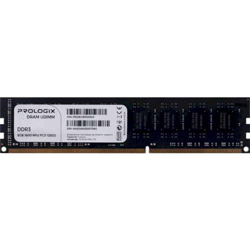 Prologix 8 GB DDR3 1600 MHz (PRO8GB1600D3)