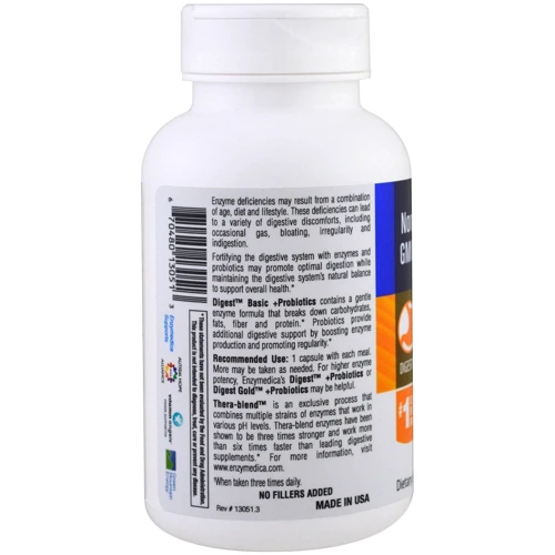 Enzymedica Digest Basic + Probiotics Ферменти і пробіотики 90 капсул: Форма випуску капсули