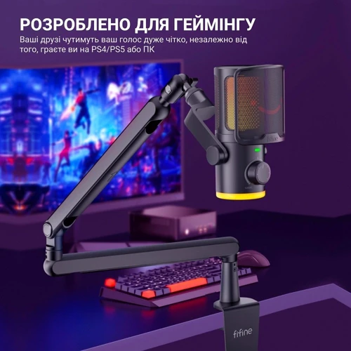 Конденсаторный USB микрофон Fifine TAM6 Black фото 13