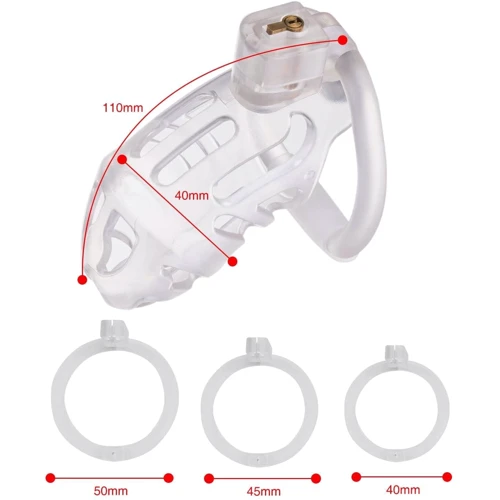Клетка для пениса LOCKINK Sevanda Plastic Penis Chastity Cage - Transparent