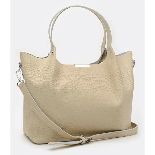 Женская сумка шоппер Ricco Grande бежевая (1l943rep-beige): Тип ручки Длинная ручка, С двумя ручками, Плечевой ремень, Со съемным ремнем
