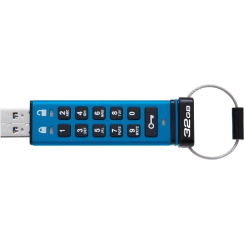 USB-флешка Kingston 32GB IronKey Keypad 200 AES-256 Encrypted USB 3.2 Blue (IKKP200/32GB): Стандарт USB USB 3.2
