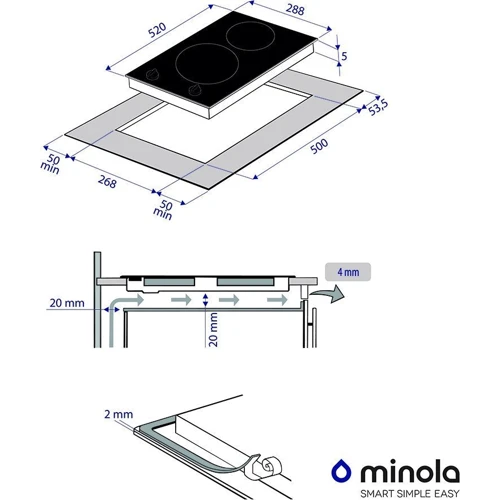Варочная поверхность электрическая Minola MVH 3012 GBL: Рабочая поверхность стеклокерамика