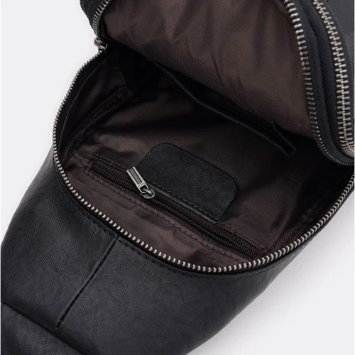 Чоловіча сумка-слінг Ricco Grande чорна (K16555bl-black): Фактура Матовая, Гладкая