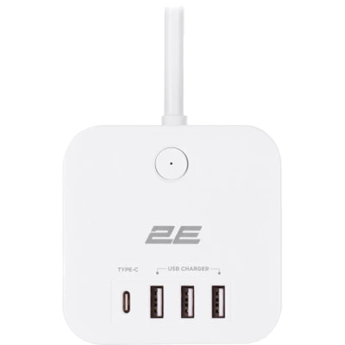 Мережевий фільтр 2E 3*USB-A, 1*USB-C, 1.5м, white (2E-ADC331WH): Тип підключення фільтра Евровилка
