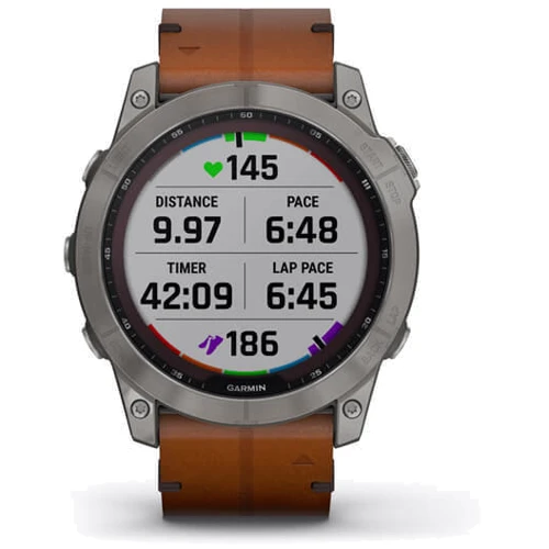 Смарт-часы Garmin Fenix 7X Sapphire Solar Titanium with Chestnut Leather Band (010-02541-19): Цвет ремешка коричневый