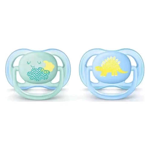 Пустышка для мальчиков Philips AVENT Ultra Air с декором, 0-6 мес, 2 шт (SCF344/20): Форма соски ортодонтическая