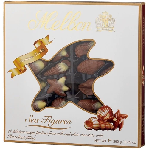 Цукерки Melbon Sea Figures Milk Chocolate with Hazelnut, 250 г (WT4489)