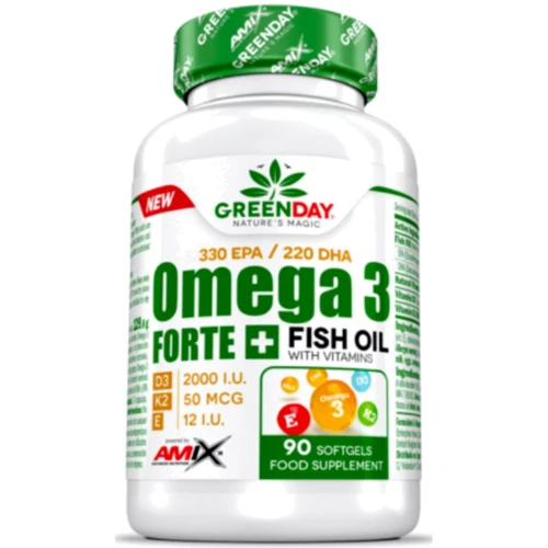 Amix GreenDay Omega 3 FORTE 330/220 + D3,K2,Vit.E 90 caps / 90 servings