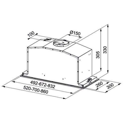 Витяжка Franke Box Plus LED FBI 737 XS LED (110.0442.944): Тип монтажу Вбудований