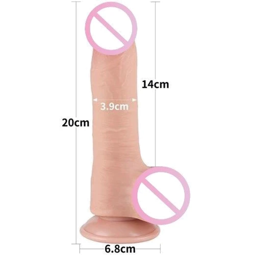 Фаллоимитатор LoveToy Sliding-Skin Dual Layer Dong 8" Flesh