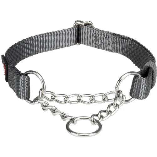 Ошейник Trixie Premium с металлической цепочкой S–M 30–40 см 15 мм графитовый (4053032021372)