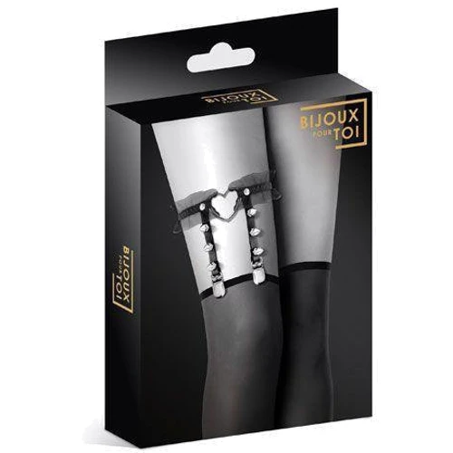 Гартер Bijoux Pour Toi - WITH HEART AND SPIKES Black