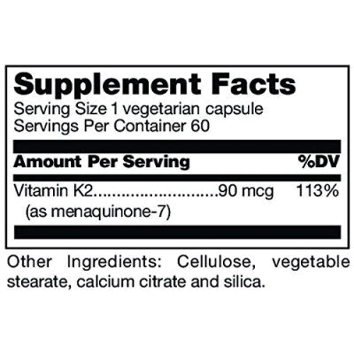 Douglas Laboratories Vitamin K2 Menaquinone-7 60 caps Витамин K2: Тип Витамин K