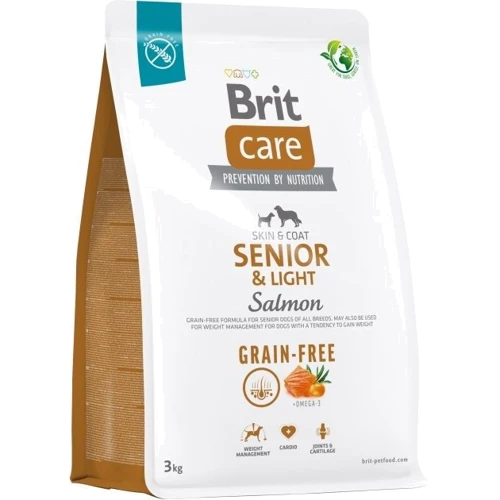 Сухой корм Brit Care Dog Grain-free Senior and Light для пожилых собак с лишним весом 3кг (8595602558933)