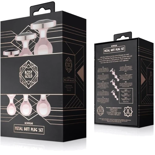 Набір анальних іграшок Rosy Gold - Metal Butt Plug Set 3 Pieces