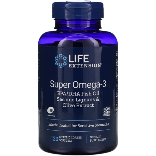 Life Extension Super Omega-3, 120 Enteric Coated Softgels (LEX-19841)