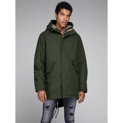 Парка Jack & Jones 43573344 46 зеленая демисезон с капюшоном