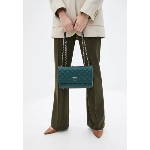 Женская сумка через плечо Guess Cessily Convertible Xbody Flap зеленая (HWEV7679210-JST): Тип Сумки