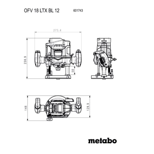 Фрезер Metabo OFV 18 LTX BL 12 (601743840)
