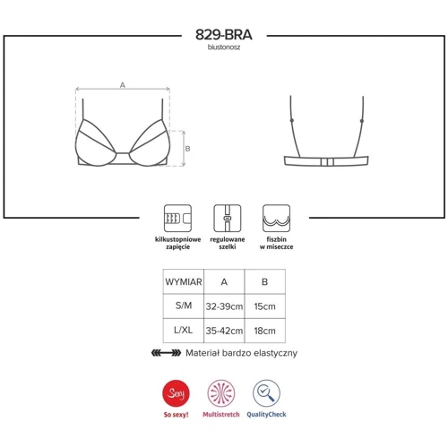 Бюстгальтер с мягкой чашкой Obsessive 829-BRA-3, L/XL