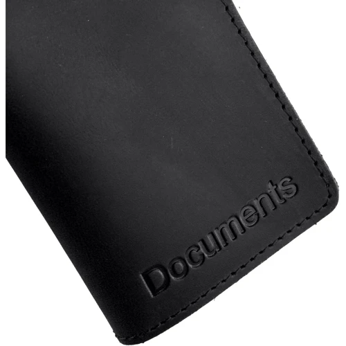 Мужская обложка для документов DNK Leather черная (DNK-minidoc-fileH-colJ): Материал Натуральная кожа