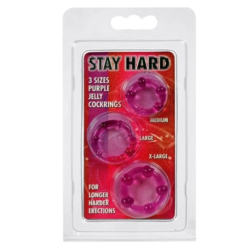 Три ерекційних кільця Stay Hard, бузкові