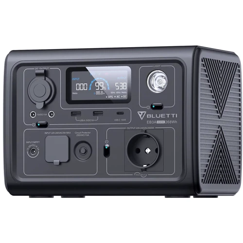 Зарядна станція Bluetti EB3A 268Wh 600W UA: Виходи споживачів Автоприкуриватель, USB-C, USB-A, 220V