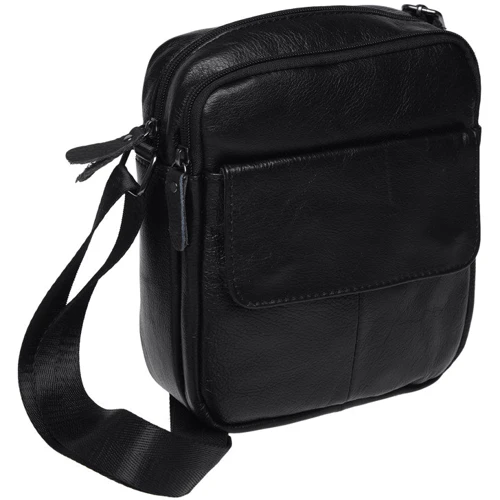 Чоловіча сумка через плече Borsa Leather чорна (K11031-black)