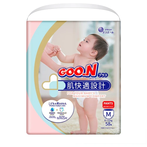 Трусики-підгузки GOO.N Plus для дітей 6-12 кг, 3(M), 58 шт