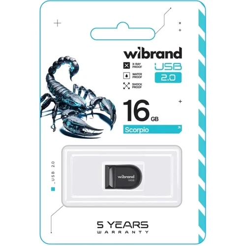USB-флешка Wibrand 16Gb Scorpio USB 2.0 Black (WI2.0/SC16M3B): Стандарт USB USB 2.0