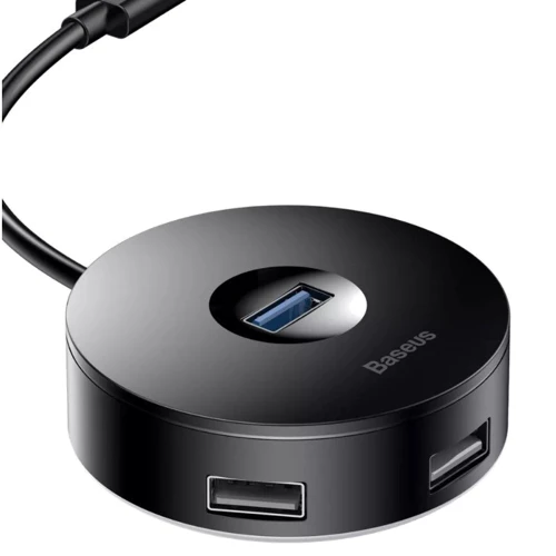 Адаптер Baseus Adapter Round Box USB to USB3.0+3xUSB2.0 Black (CAHUB-U01): Колір черный