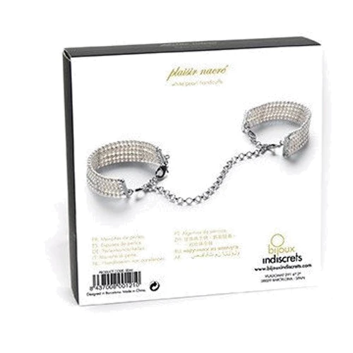 Браслеты - наручники Bijoux Indiscrets PLASIR NACRE белый жемчуг