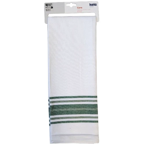 Рушник KELA Cora біле в зелену смужку 70x50 см (12826)