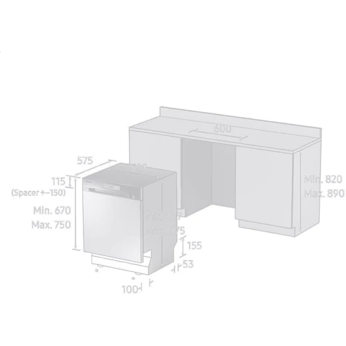Встраиваемая посудомоечная машина Samsung DW60M6031BB: Расход воды, л 10.5