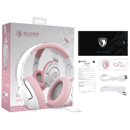 Наушники Sades SA-205 Whisper White/Pink (SA205WHP) фото 9