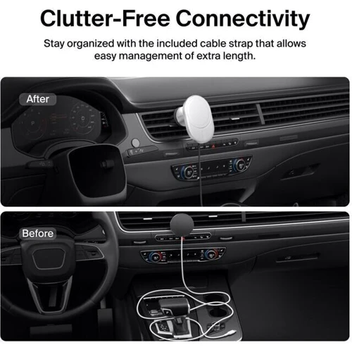 Держатель Belkin Car Holder Wireless Charger BoostCharge Pro Qi2 with MagSafe 15W Gray (WIC008btGR-V2)